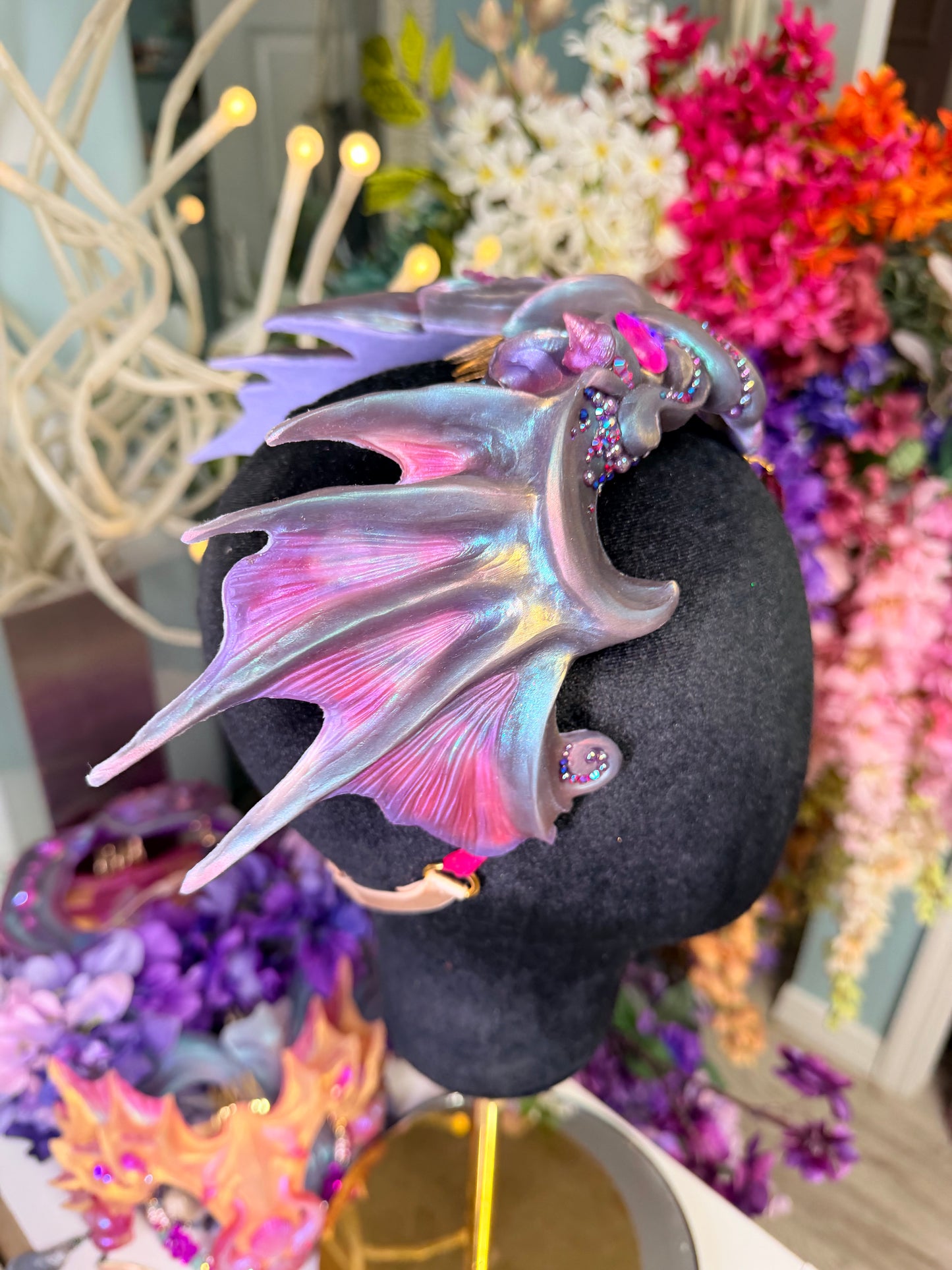 Black/purple/pink Calypso crown