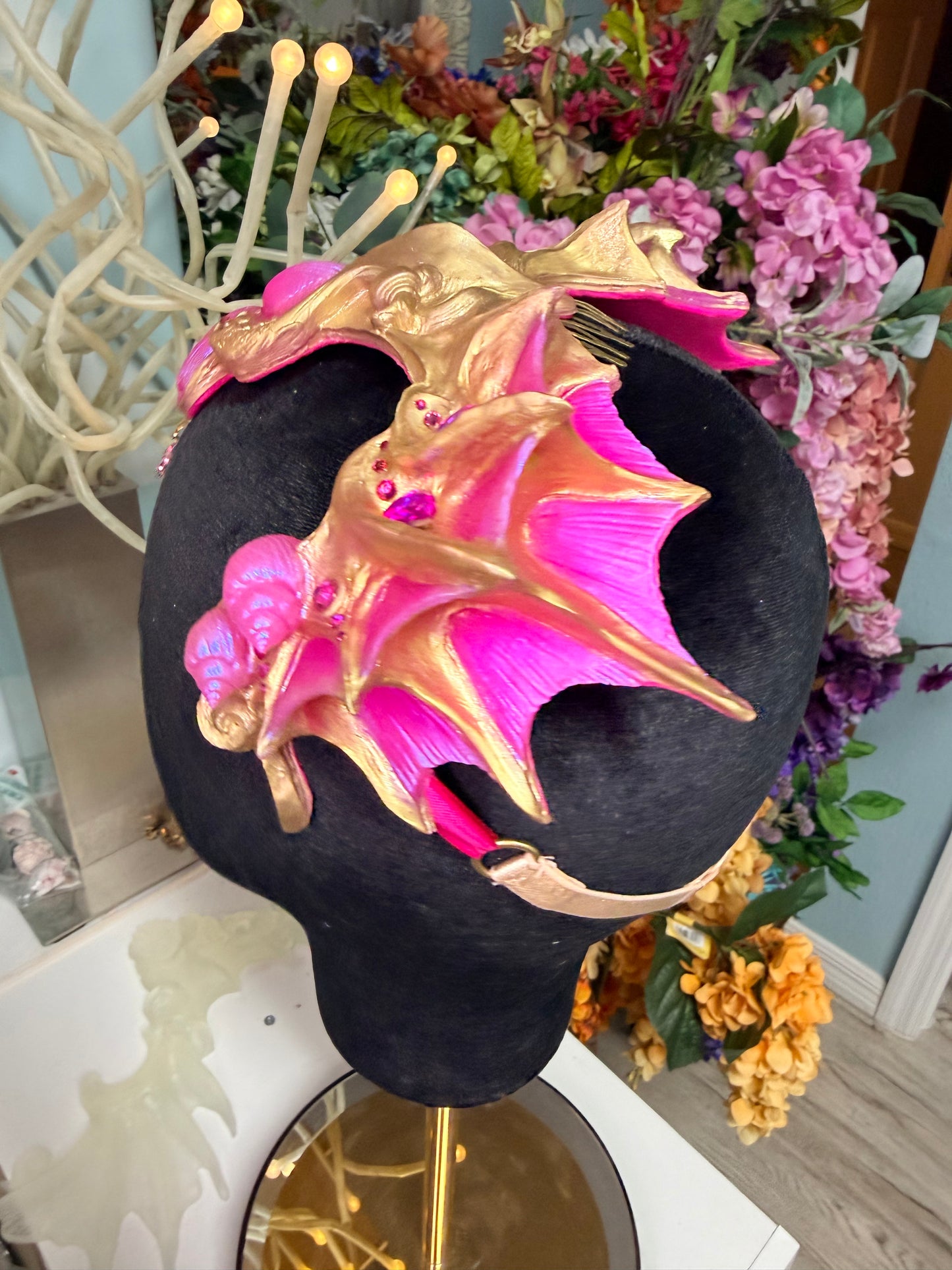 Gold/pink Lorelei crown