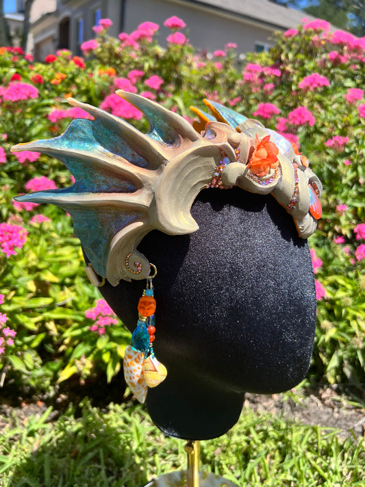 Orange/blue/gold crown