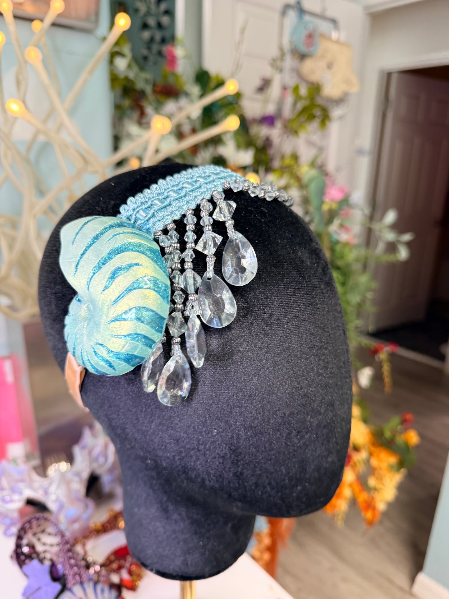 Blue/teal nautilus head band