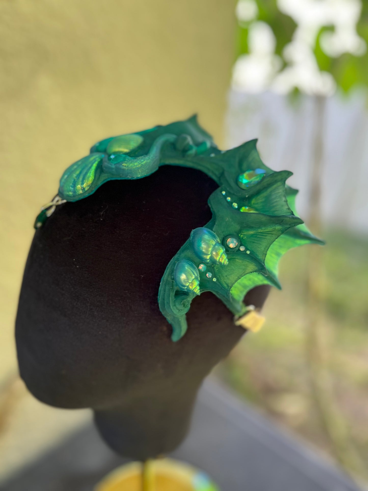 Green/teal Lorelei crown