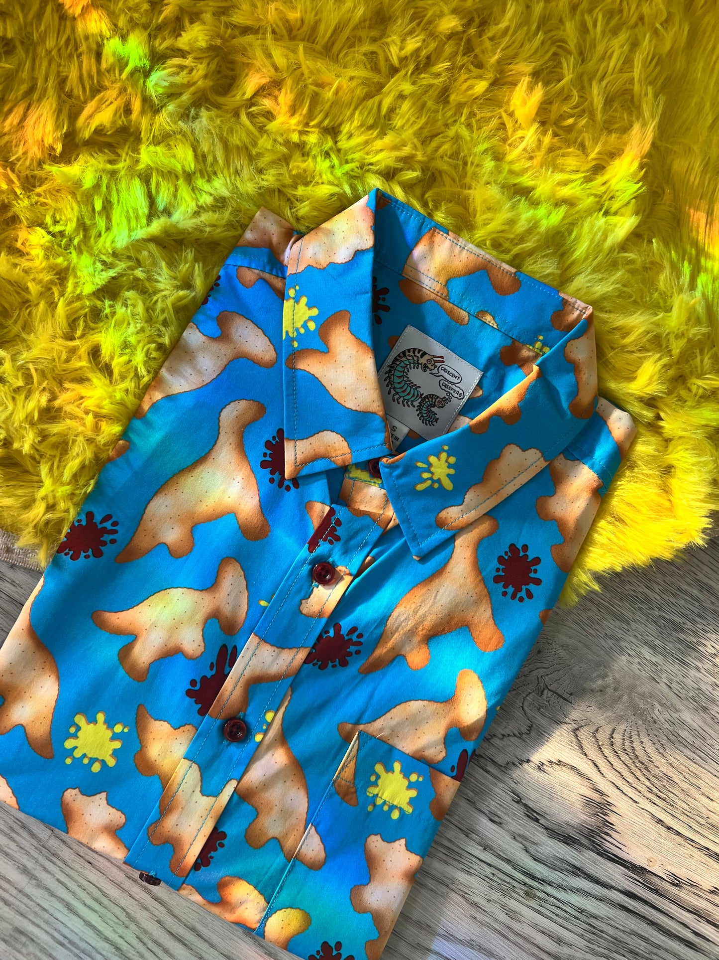 Dino nugget button up shirt