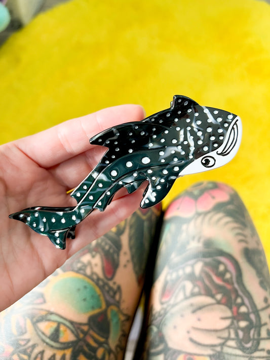 Whale shark hair clip
