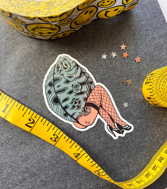 Sexy flounder lady sticker