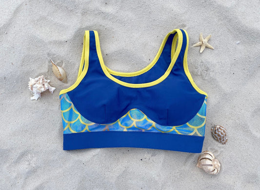 Blue colorshift mermaid bra