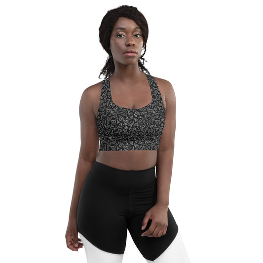 Shark tooth longline sports bra