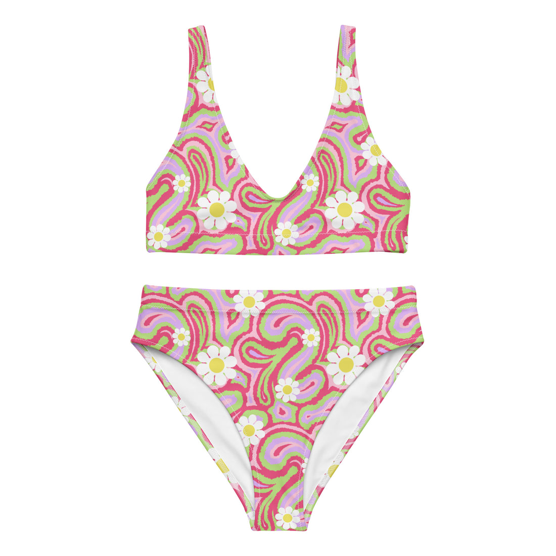 Pink - Sustainably Made Recycled High-Waisted Bikini main image 1